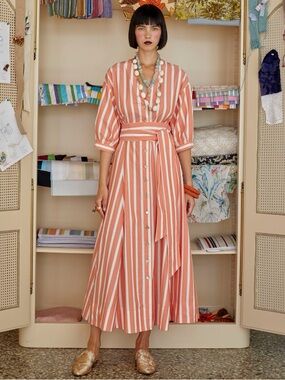 NWT Evi Grintela Yara Striped Midi Shirtdress Small